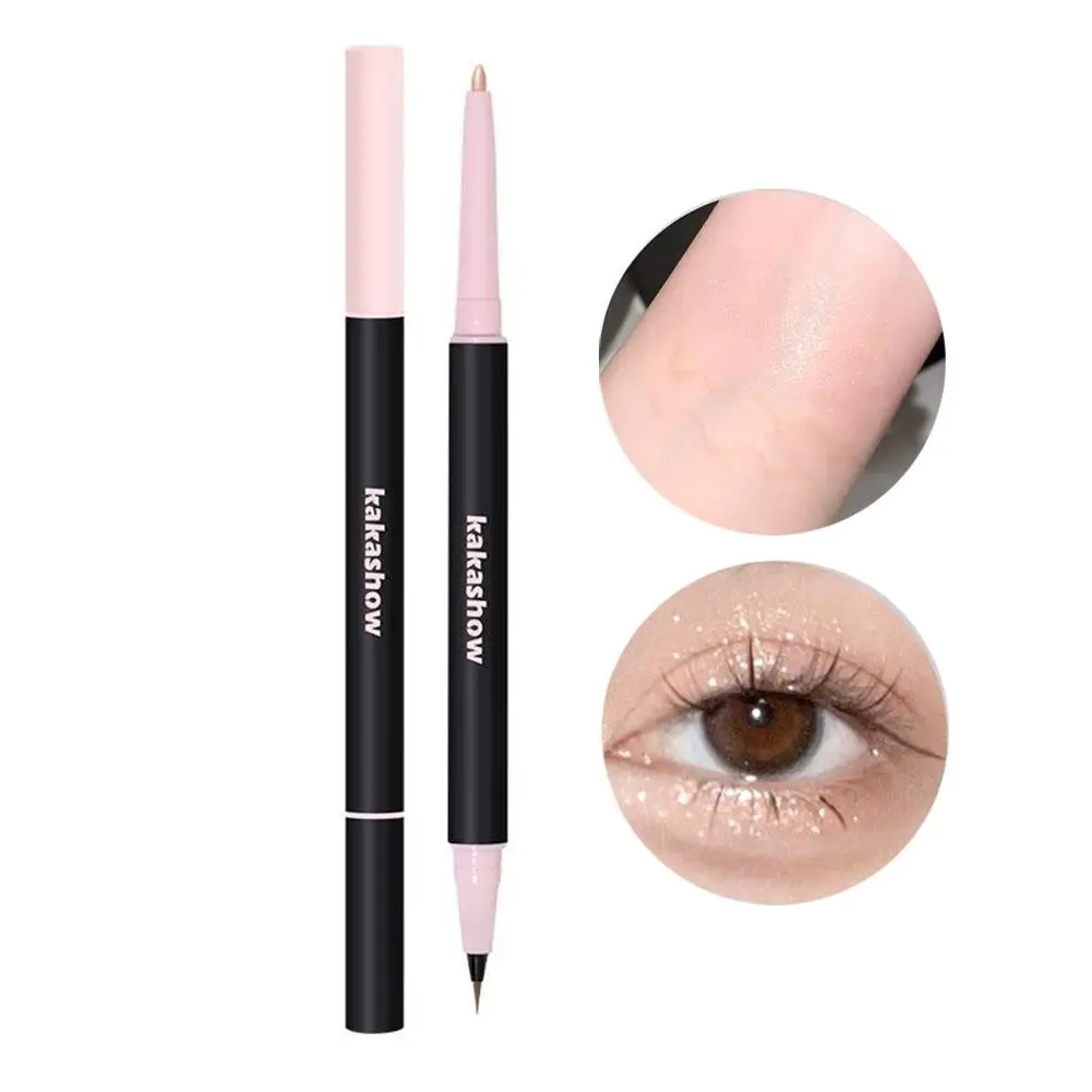 Double Headed Silkworm Pen Contour Eye Shadow Waterproof Pearl White Brighten Silkworm Eye Makeup Cosmetics