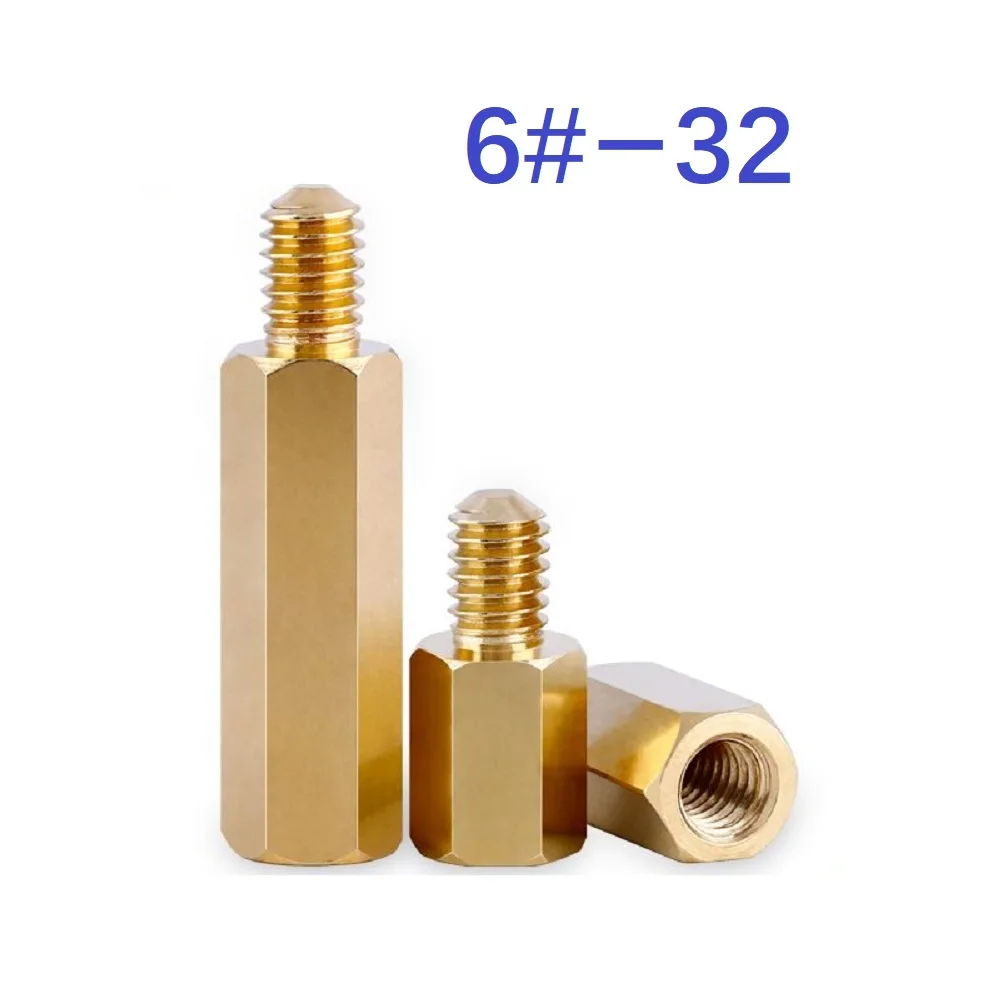 10pcs M3.5 American coarse tooth copper column 6 # 32 hexagon screw column computer chassis motherboard isolation column nut