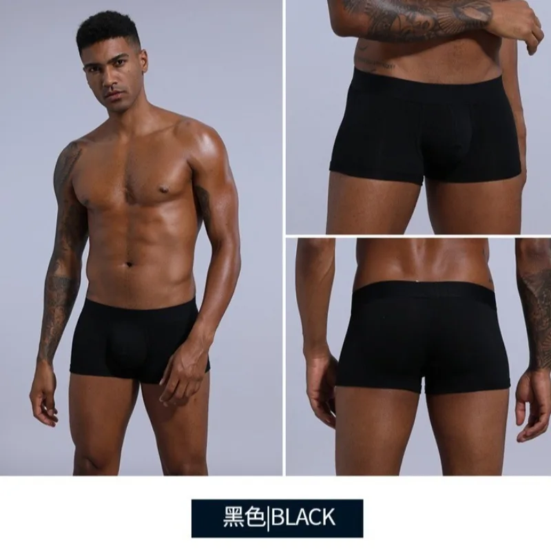 10PCS Men's Underwear Black Color Men Underpant High Stretch Boxer Shorts Sexy Men Panties Plus Size L-4XL Breathable Men Boxer