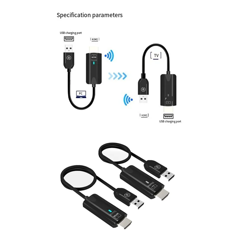 ABMF--互換性のあるワイヤレスオーディオビデオトランスミッターレシーバー1080Pエクステンダー30MプラグアンドプレイラップトップTVボックスからTV用