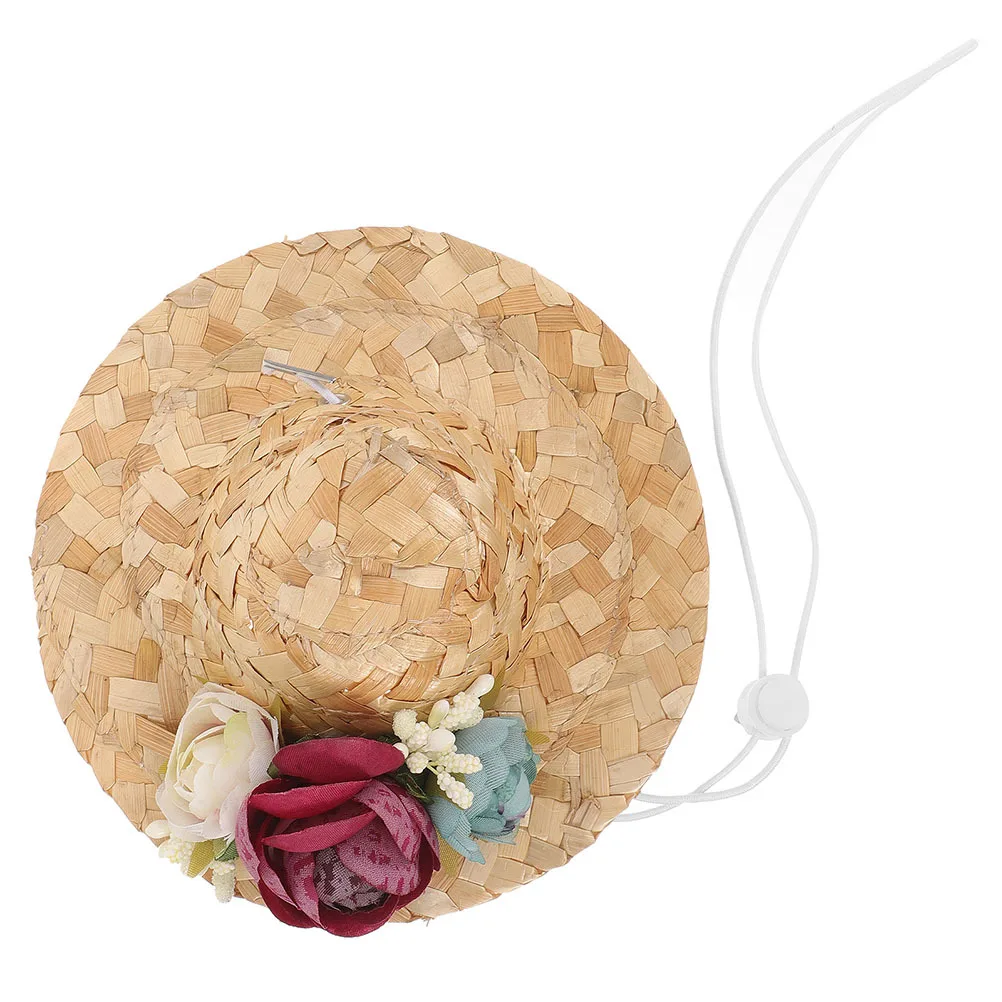 

Pet Straw Hat Dog Sombrero Summer Sun Cap Small Pet Headwear Decorative Photo Prop Party Supply Dog Straw Hat Photo Prop