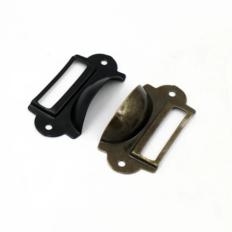 20PCS File Name Card File Cabinet Handles Label Holder Antique Bronze Drawer Label Pull Cabinet Frame Handle