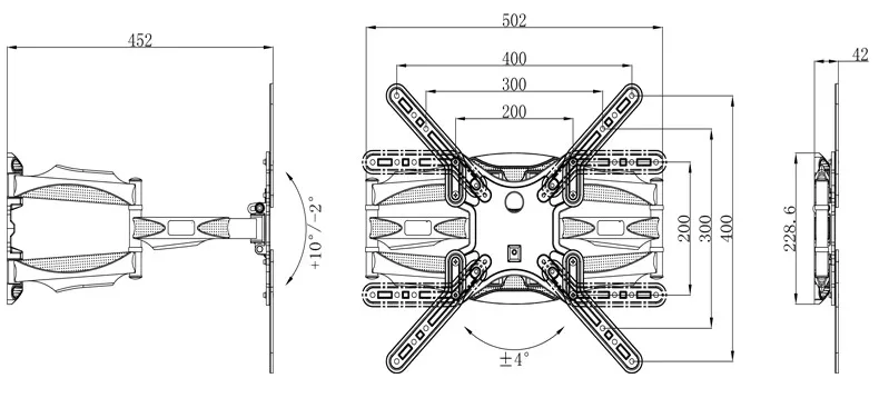 M5 P5 37"-70" 42" 50" 66" 6암 VESA 400X400 200X200 접이식 풀모션 LCD TV 벽걸이 브라켓, TV 리프트 메커니즘