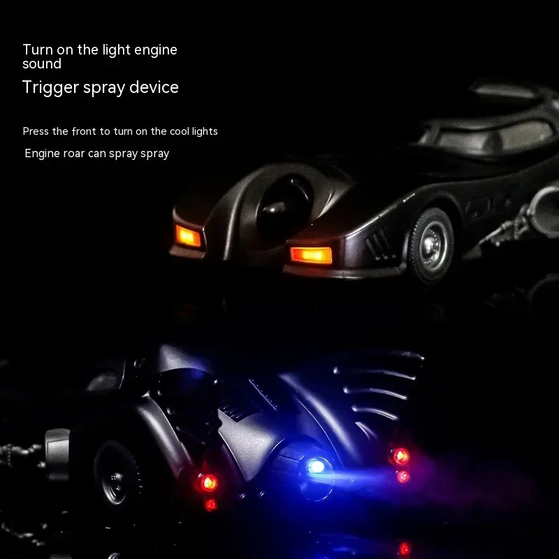 Hot Toys 1:24 Toy Vehicle Anime Figure Batman Simulation 1989 Batmobile Alloy Model Sound And Light Metal Pull Back Cars Gift