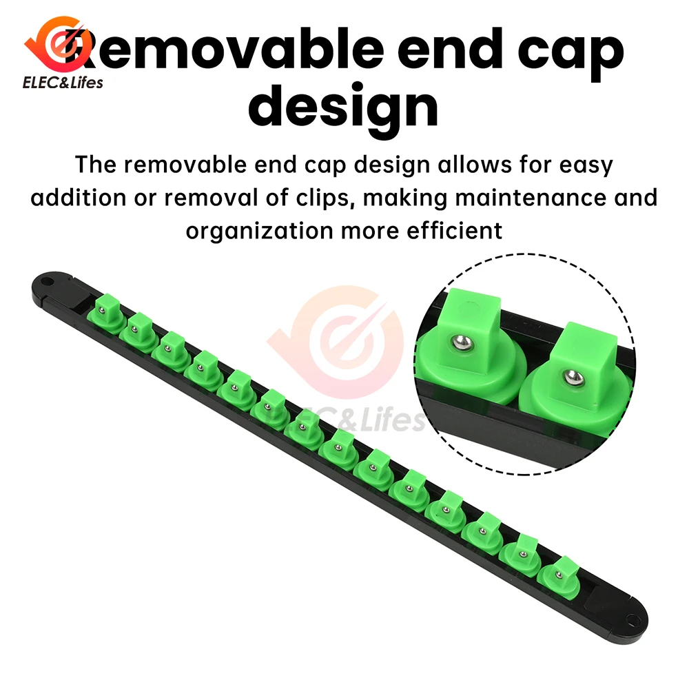 منظم حامل الأكمام العالمي 360 درجة الدورية ABS 1/2 1/4 3/8 بوصة مآخذ أدوات التخزين تركيب عمودي/أفقي #5