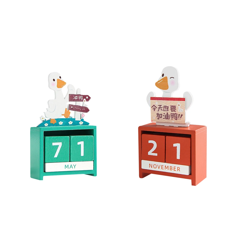 

2pcs Wooden Calendar Desk nament Creative Room Decor Bedroom Living Study DIY Gift Smooth Premium Material