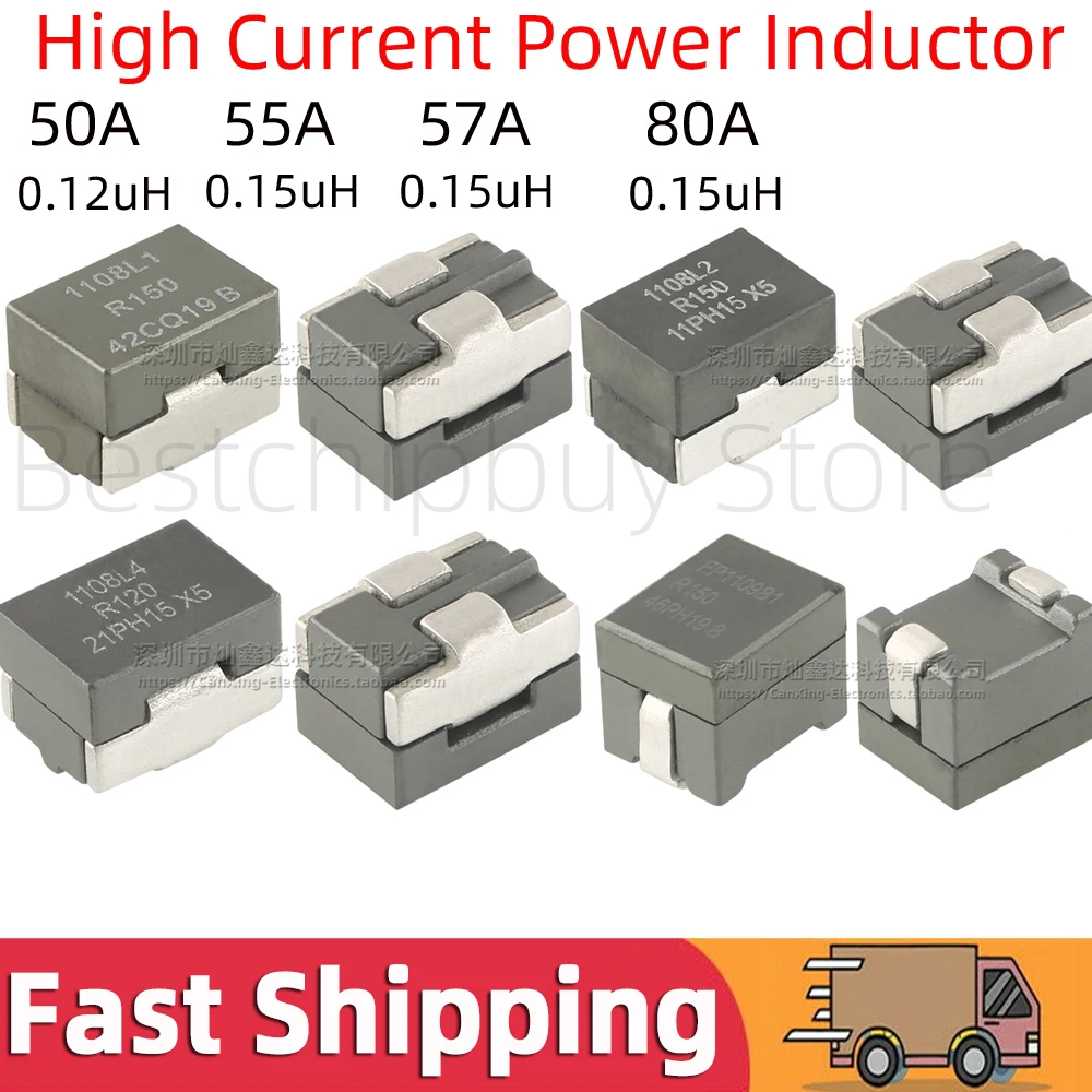

2pcs SMT SMD High Current Shielded Power Inductor 55A 57A 50A 80A High Frequency Inductance 0.15uh 0.12uH 150nH 120nH