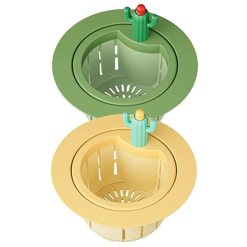 

AS94-2Pcs Cactus Sink Strainer,Cactus Kitchen Sink Drain Strainer With Widened Spacer,Press Automatic Dumping Basket