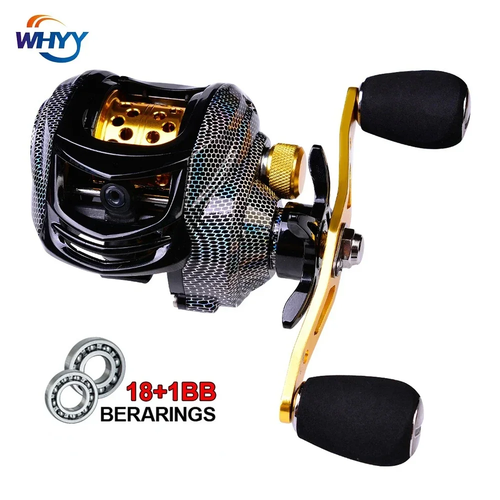 

WHYY 2022 New Baitcasting Reel 7.2:1 High Speed 10KG Max Drag Saltwater Fishing Reel 18+1 BB Metal Wheel for Sea Fishing