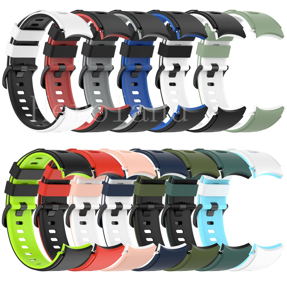 Pulseira de silicone banda para samsung galaxy watch 5 4 44mm 40mm pro pulseira 20mm pulseira galaxy watch4 clássico 46mm 42mm