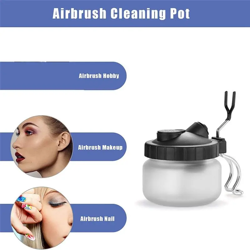 A44Z-Airbrush Cleaning Kit - Glass Cleaning Pot, Filters, Scraper Needle, Tube Brushes
