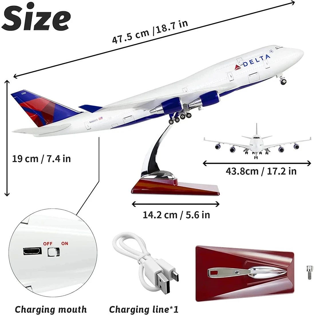 1/160 Bilancia 50.5 CENTIMETRI Aereo Airbus A380 Aria Francia Compagnia Aerea Modello W HA CONDOTTO LA Luce e Ruota Pressofuso Aereo In Resina di Plastica Per La Raccolta