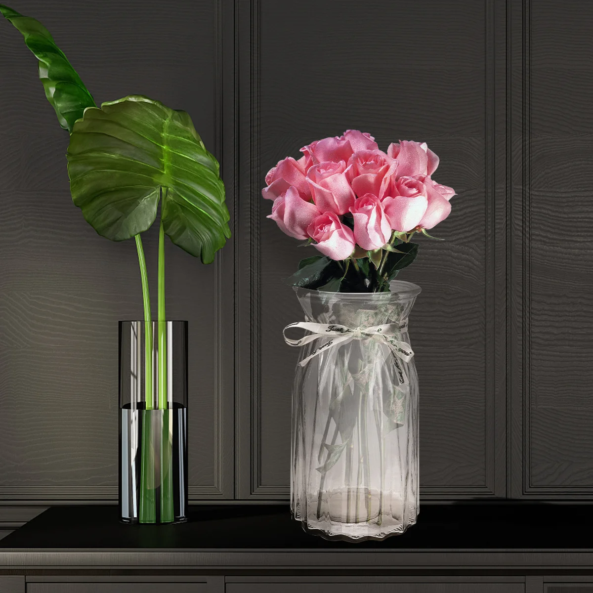 

Large Glass Vase Transparent Hydroponic Flower Container Design Exquisite Home Decoration Nordic Style