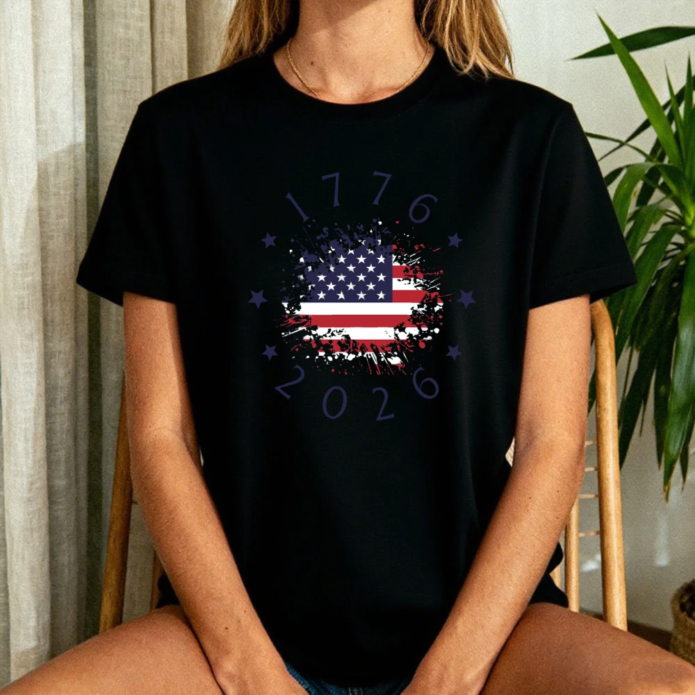 Patriotic USA Flag Tee America 250th Anniversary Tshirt 4th of July Unisex Shirt Independence Day Gift T-shirt Men Women Tops