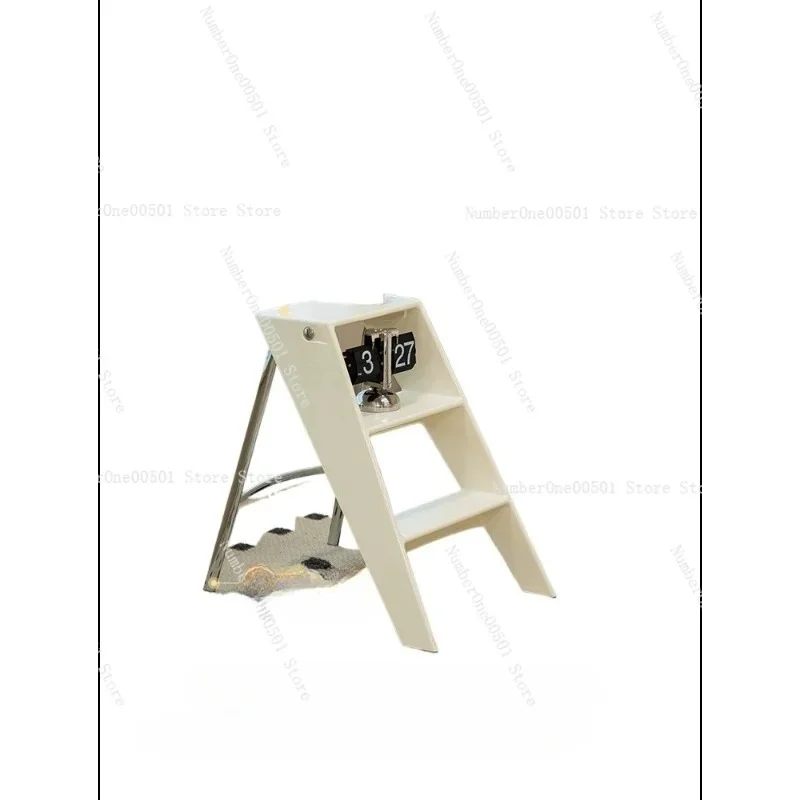 

Clear Acrylic Step Stool 3-Tier Foldable Ladder with Storage Shelf for Home Kitchen