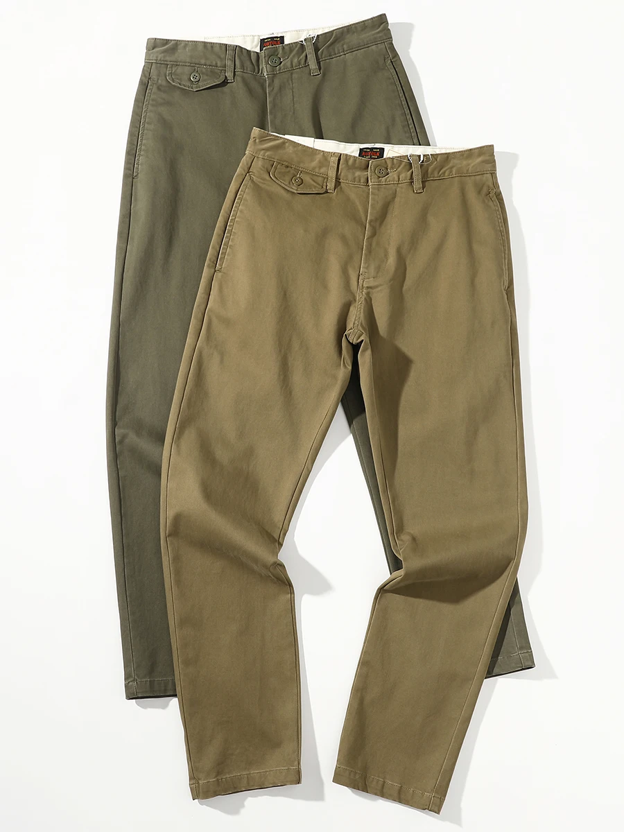 

Men's Winter Heavyweight Casual Pants Straight Leg Cotton Workwear Trousers Vintage American Waed Pure Cotton Jeans