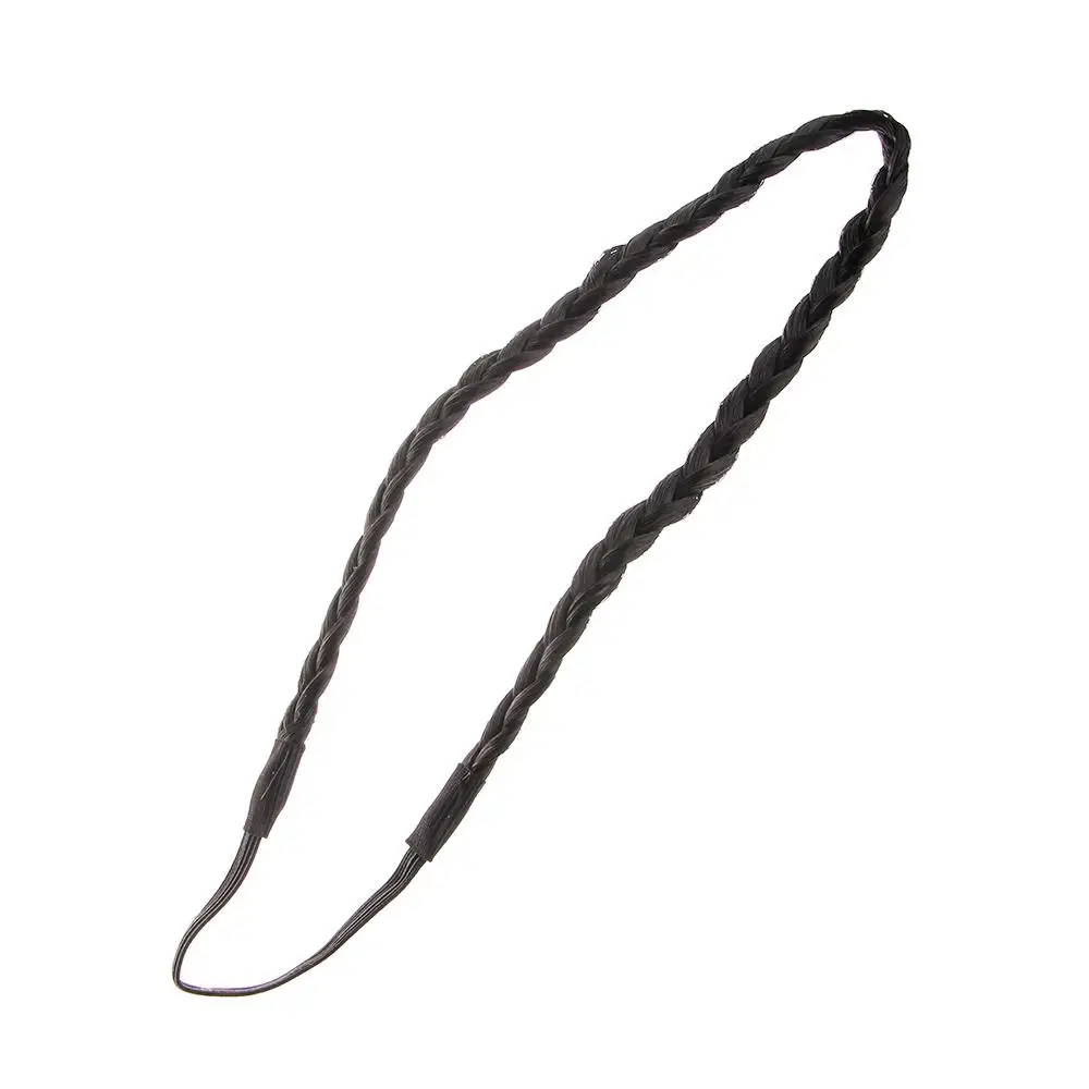 Vintage Fashion Hair Accessories Women Elastic Headwear Braided Headband Synthetic Wig Hair Bands Twisted Wig Headband