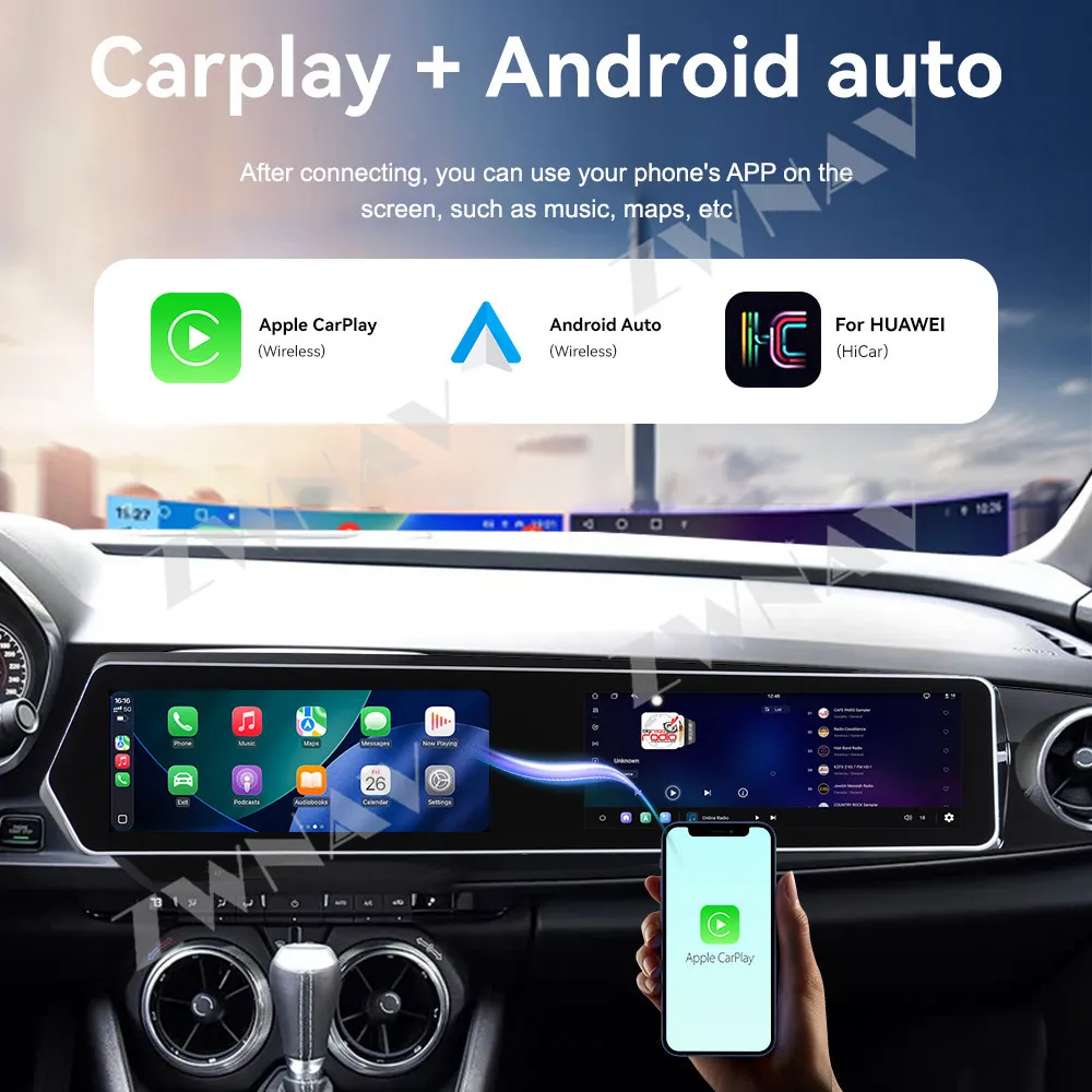 Android 15 GPS Navigation CarPlay Dual 12.3 
