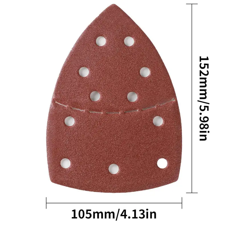 40pcs Mouse Detail Sander Sandpaper 11Holes 40-180 Grits Hook and Loop Sander Pads Triangular Sanding Sheets Abrasive Paper