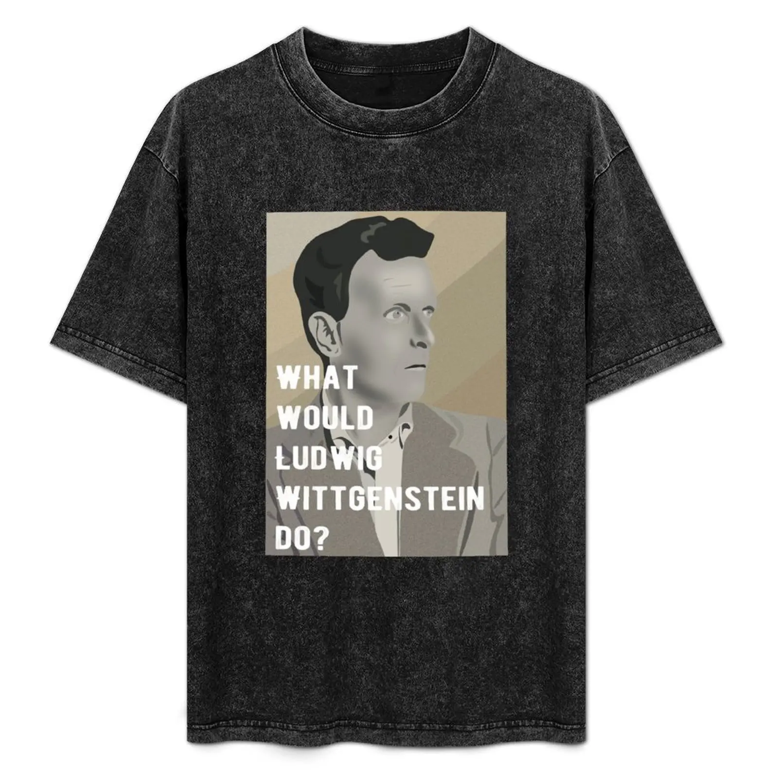 What would Ludwig Wittgenstein do portrait T-Shirt Simple Line Art Print Tee