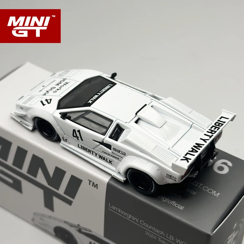 MINIGT 1:64 Lamborghini Countach LB-WORKS White 2024 alloy car