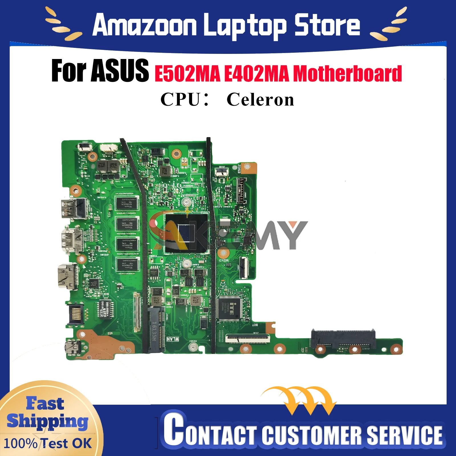 

E502MA Материнская плата для ноутбука ASUS EeeBook E402MA E402M Материнская плата для ноутбука с процессором Celeron 100% тестирование ОК быстрая доставка stk