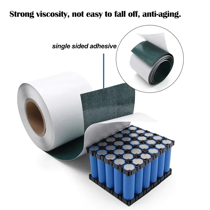 18650 Li-ion Battery Insulation Paper 1-3m 0.2mm Self Adhesive High Temperature Resistant Fish Paper for Battery Pack Assembly