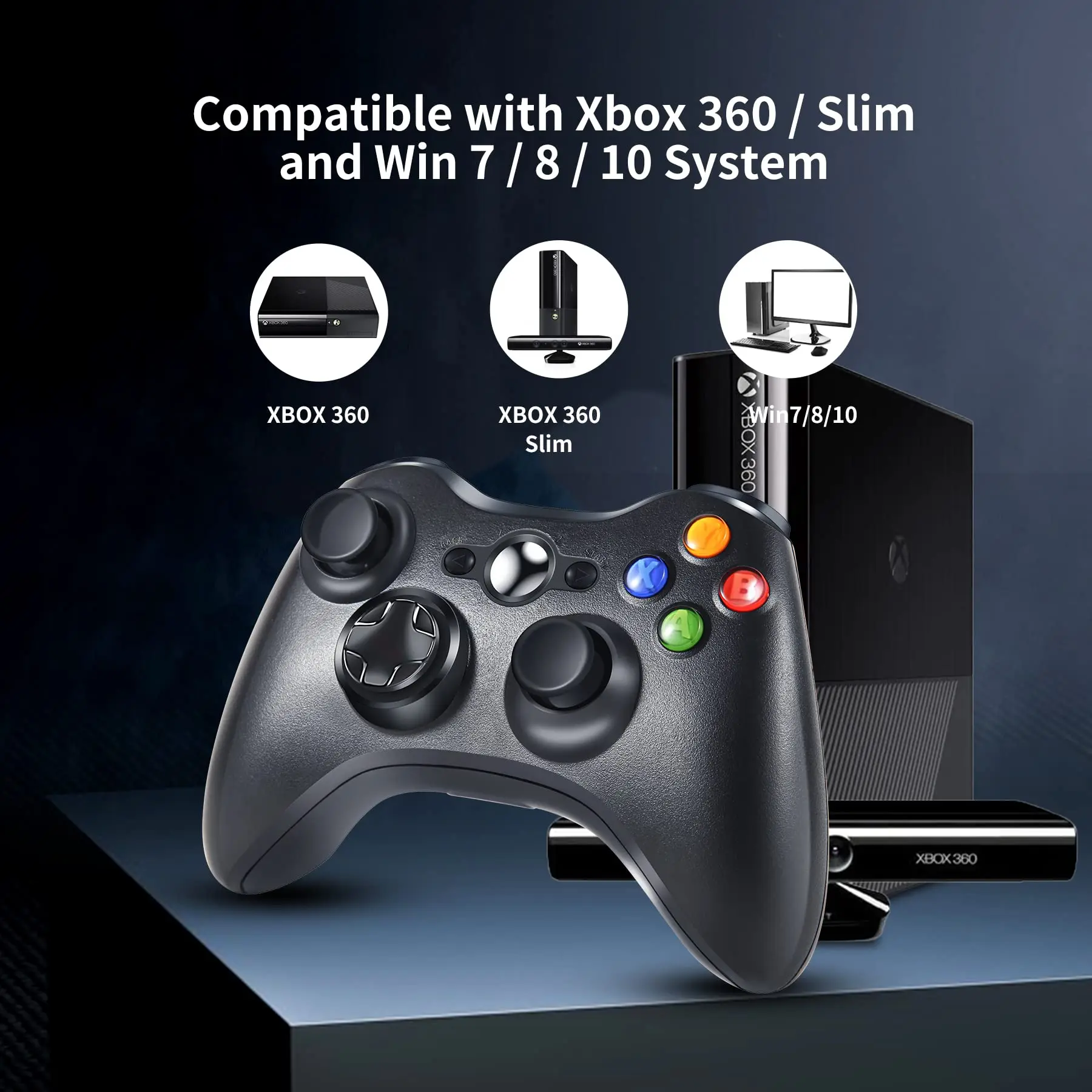 Контроллер для Xbox 360 серии ПК/Windows 7, 8, 10, геймпад 2,4G, беспроводной контроллер, рокер, рабочий рычаг, джойстик, ручка управления