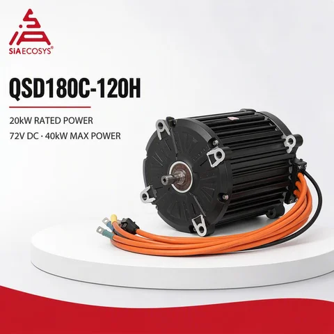 Hairpin Winding Technology QSMOTOR QSD180C-120H 20000W 72V 20kW Air Cooling Mid Drive Motor for Electric Motorcycle Powertrain