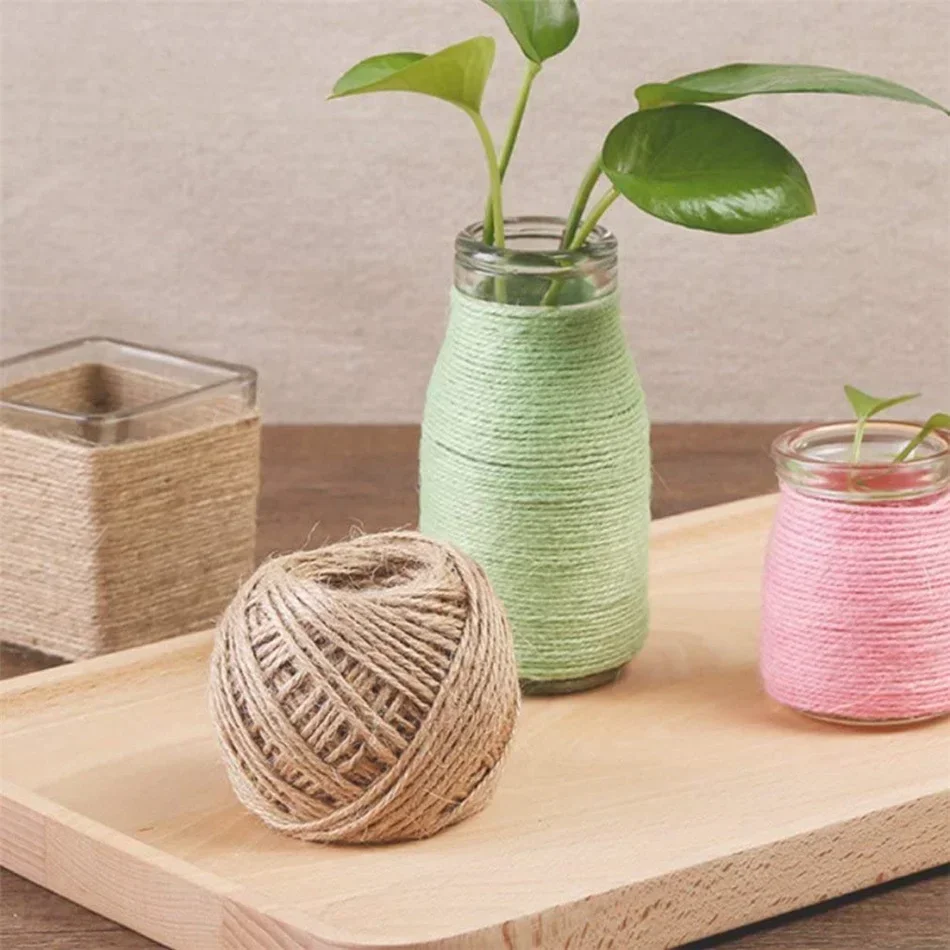 2/3/4mm 100M Natürliches Jute-Seil Schnur Bindfaden Band Bastelmaterial DIY Hochzeit Jutefaden Handgemachtes Nähgarn Party Weihnachten Heimdekoration – Detail 13