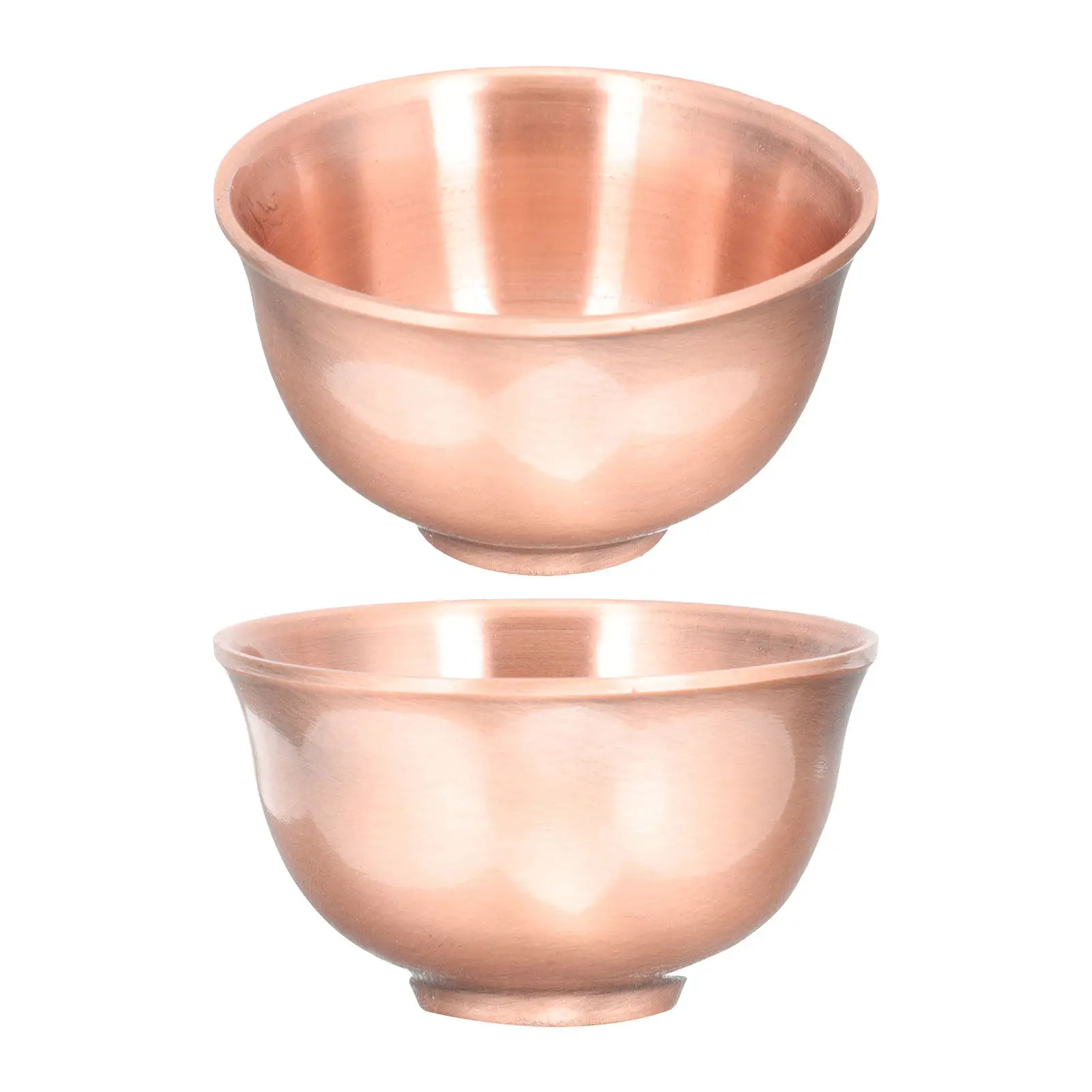 2Pcs Vintage Chinese Tea Bowls Retro Copper Traditional Kung Fu Teaware Oriental Drinking Cups Small Tea Tasting Cups