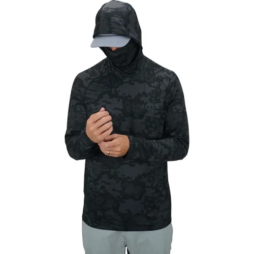 Imagen 2 del producto Camisas de pesca Upf 50 + Sudadera con capucha para hombre, cubierta facial de manga larga con capucha, ropa de pesca, protección solar, máscara Anti-UV, Jersey de pesca