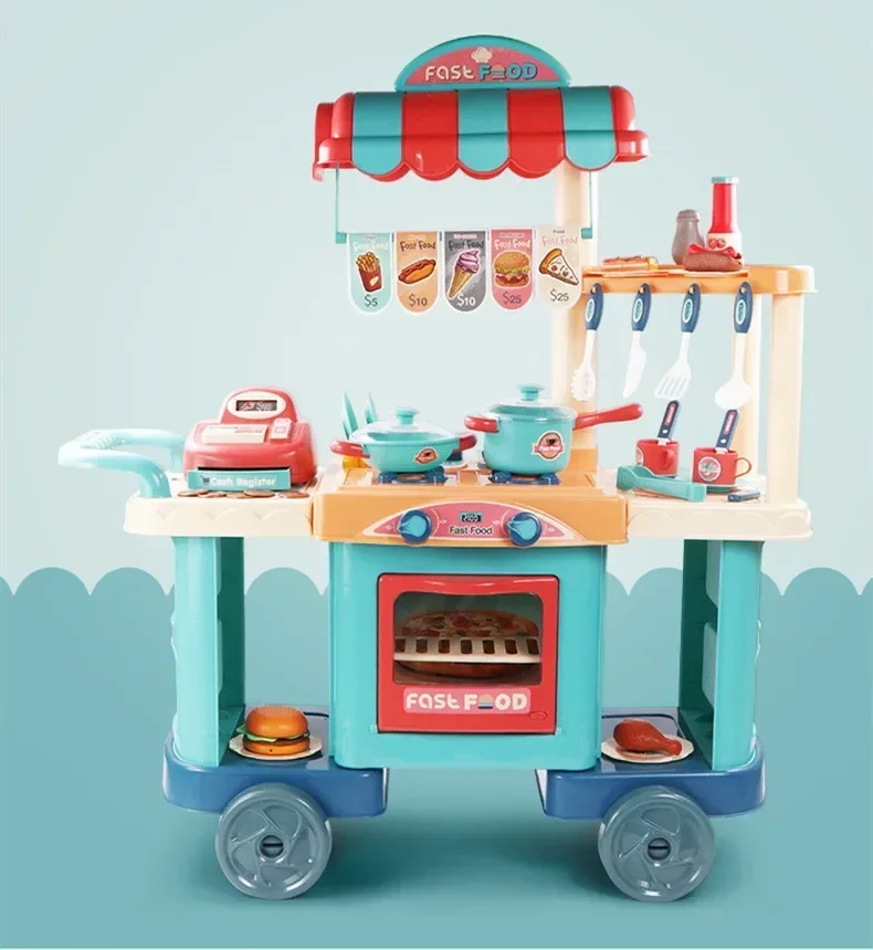 90cm big size Simulate Simulate oven kids kitchen utensils toy set kitchen items Play house Interactive Toy baby birthday gift