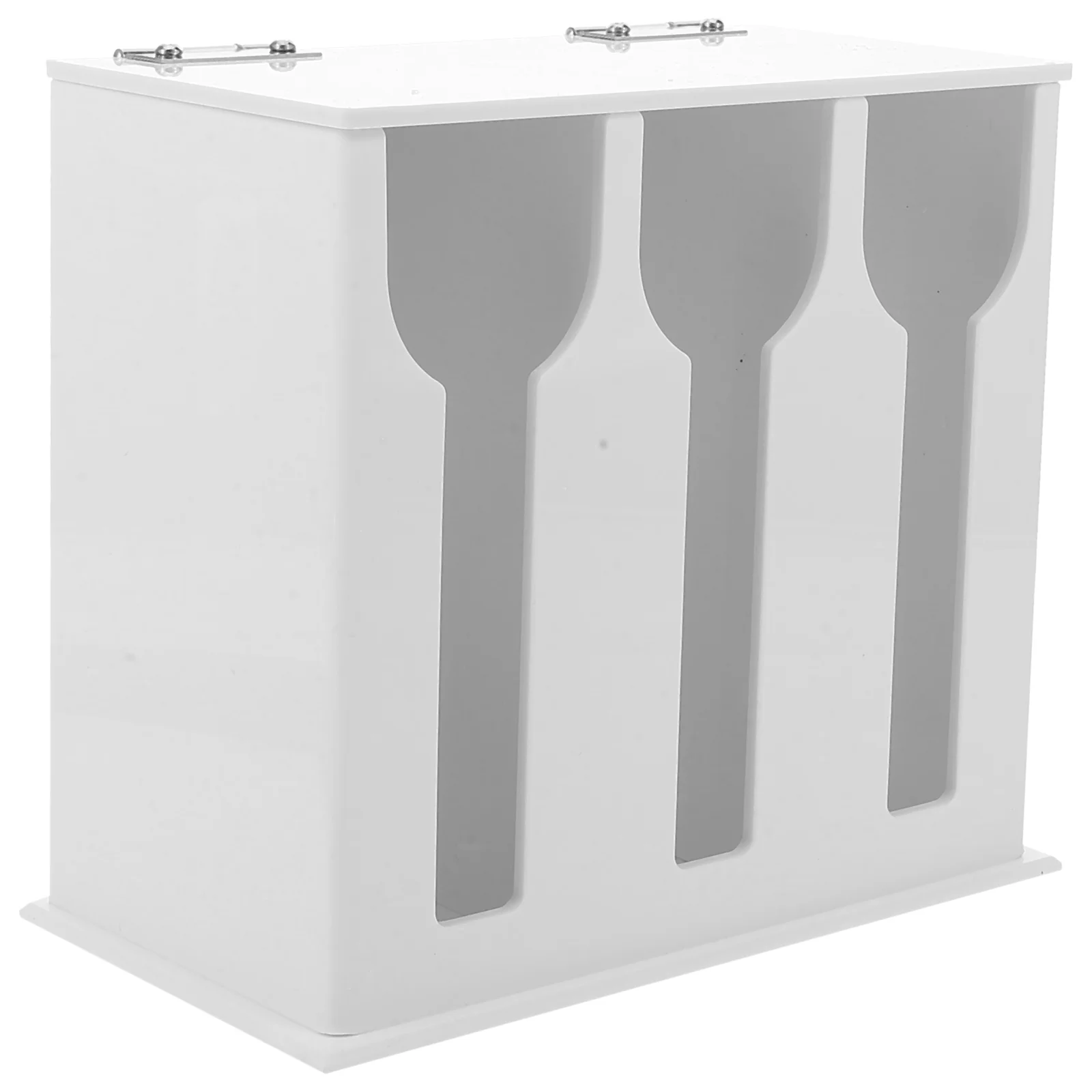 Utensil Box Spoon Storage Case 3 Compartments Acrylic Spoon Holder Organizer Kitchen Countertop Cutlery Dispenser Tableware Rack
