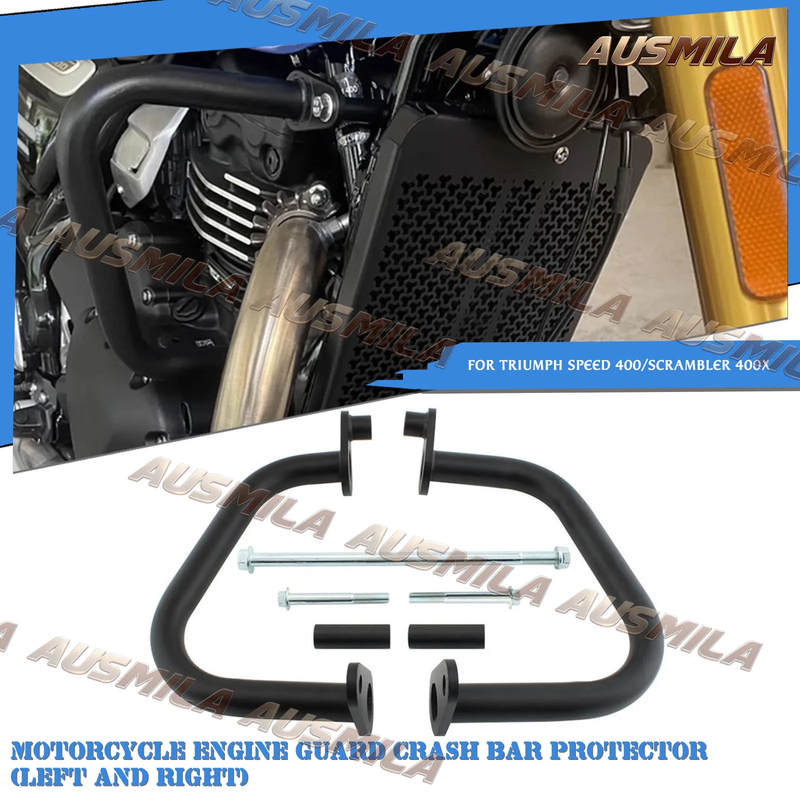 Motorcycle Engine Guard Crash Bar Bumper Protector Frame For Triumph Speed 400 Scrambler 400 X 2023 2024 2025
