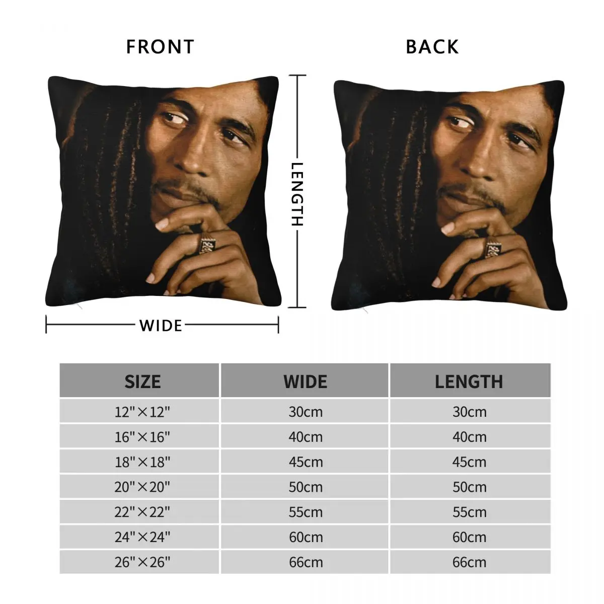 Legend Bob Jamming Pillowcase Polyester Linen Velvet Pattern Zip Decor Bed Cushion Cover