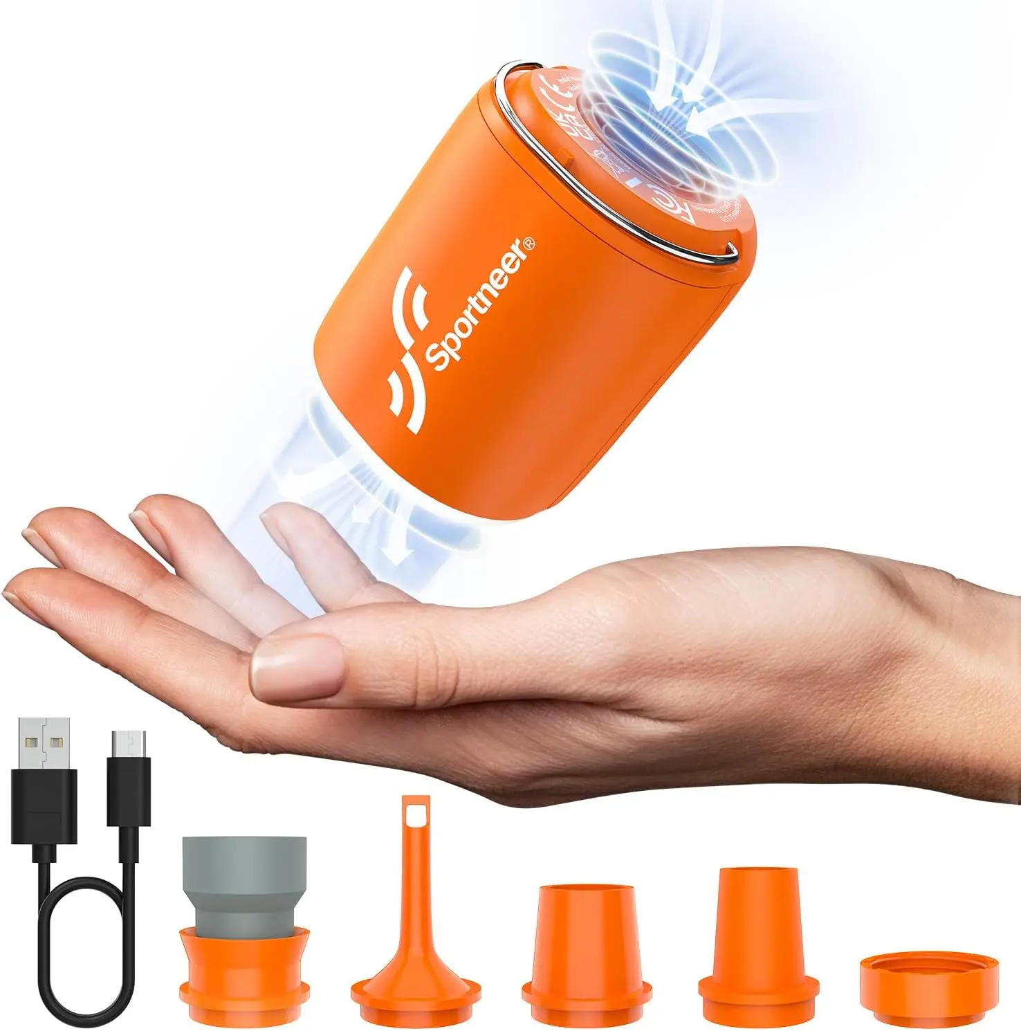 Tiny And Portable Air Pump With Camping Light, Ultra-Mini Air Pump With 1600Mah Battery Usb Rechargeable For Sleeping Pads Pool