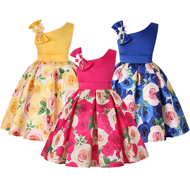 Christmas Birthday Party Kids Clothes 2-10 Years Baby Girls Dress Summer Fashion Flowers Dresses For Girls Little Princess Dress