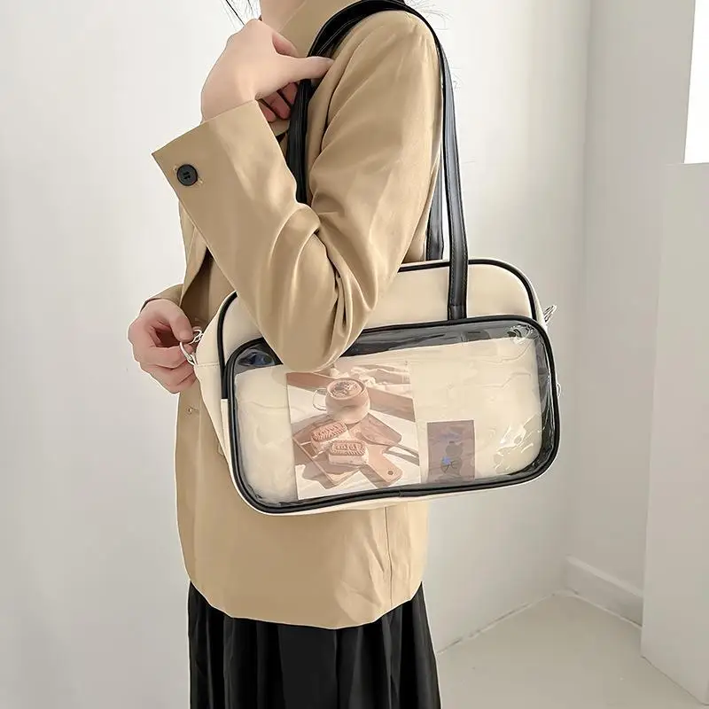 Japanese School Style Single Shoulder Transparent Itabag Two-dimensional Doll Oblique Span Handbag Girl Student JK Shoulder Bag