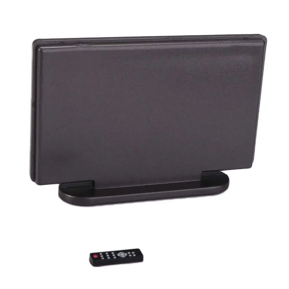 1:12 House TV Simulation Furniture Miniature Television Flat-Panel Wide Screen Dollhouse Remote Control Living Room Bedroom