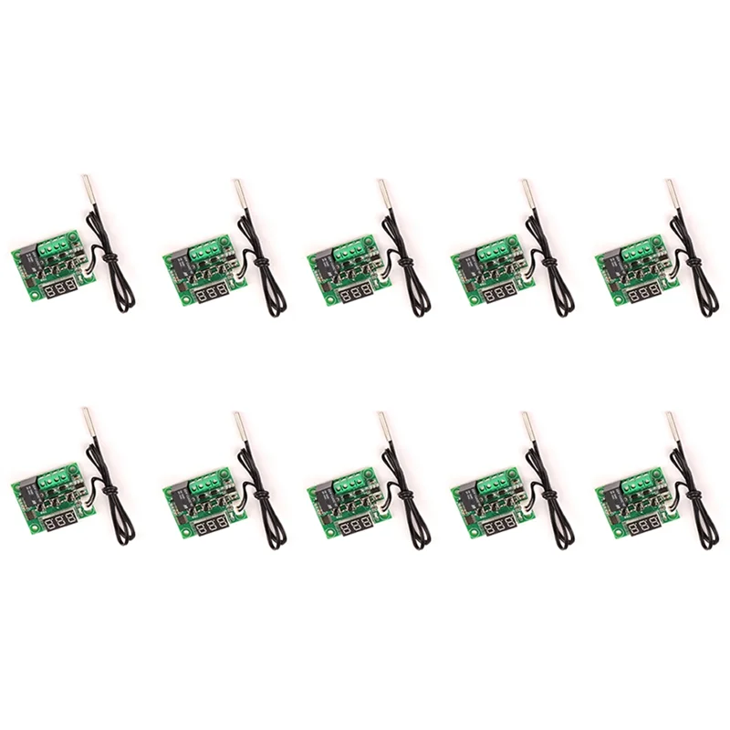 10 pçs w1209 dc 12v vermelho calor frio temperatura termostato interruptor de controle temperatura controlador