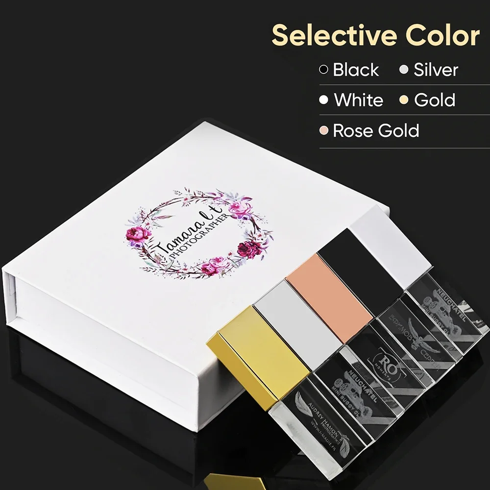 New Hot Crystal USB 3.0 Flash Drive 128GB Free Custom Logo Memory Stick 64GB High Speed Pen Drive 32GB Studio DIY U Disk 16GB