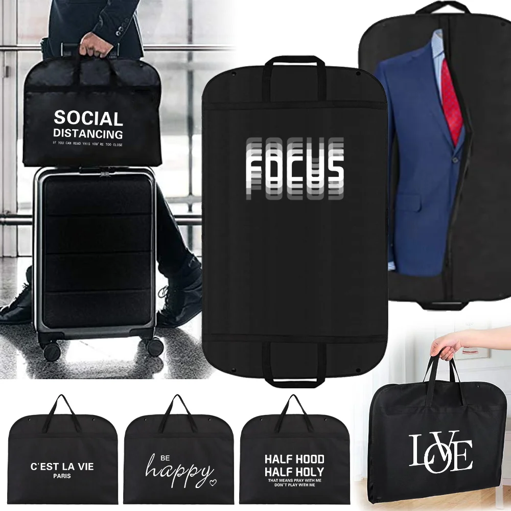 Dust Cover Clothing Hanging Protective Bag Text Letter Print Dustproof Clothes Cover Moisture-Proof Garment Business Attire Bag
