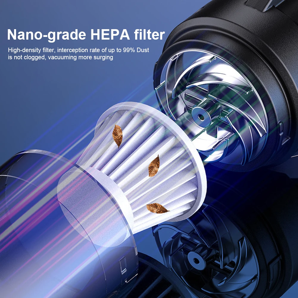 6 In 1 Blowing & Suction Vacuum Cleaner 3500PA Strong Suction Mini Handheld Cleaner Multifunctional for Car Home Office Cleaning