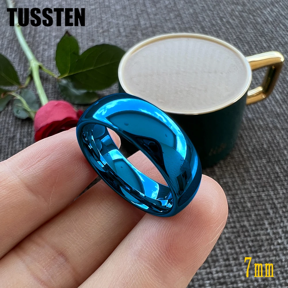 TUSSTEN 2-10MM Tungsten Carbide Ring Men Women Wedding Band Domed Polished Finish Comfortable Fit