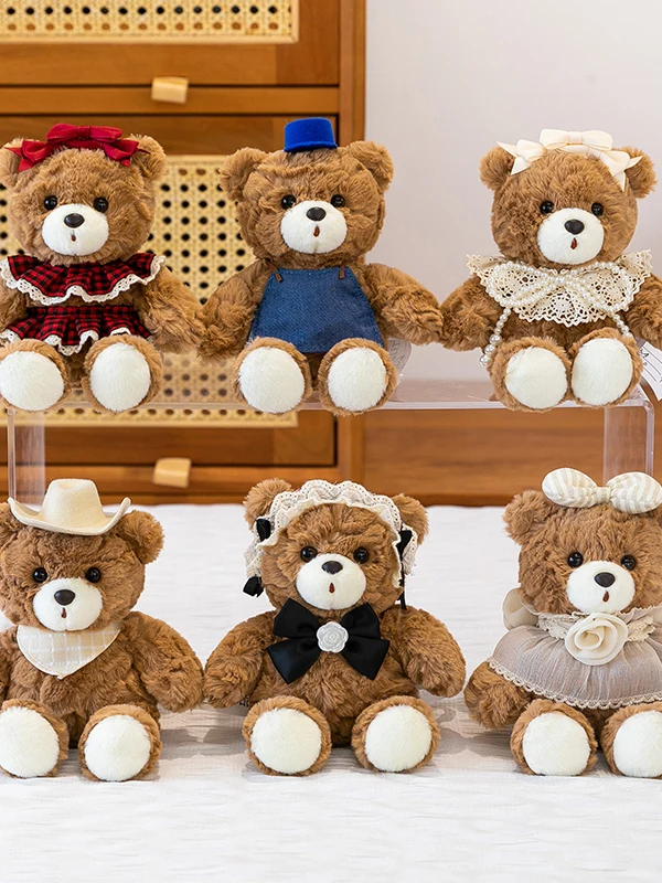 

Cure Bear Plu Toy Knot Bear Birthday Gift Friend Cute Bear Stuffed Doll Q Version PP Cotton Filling
