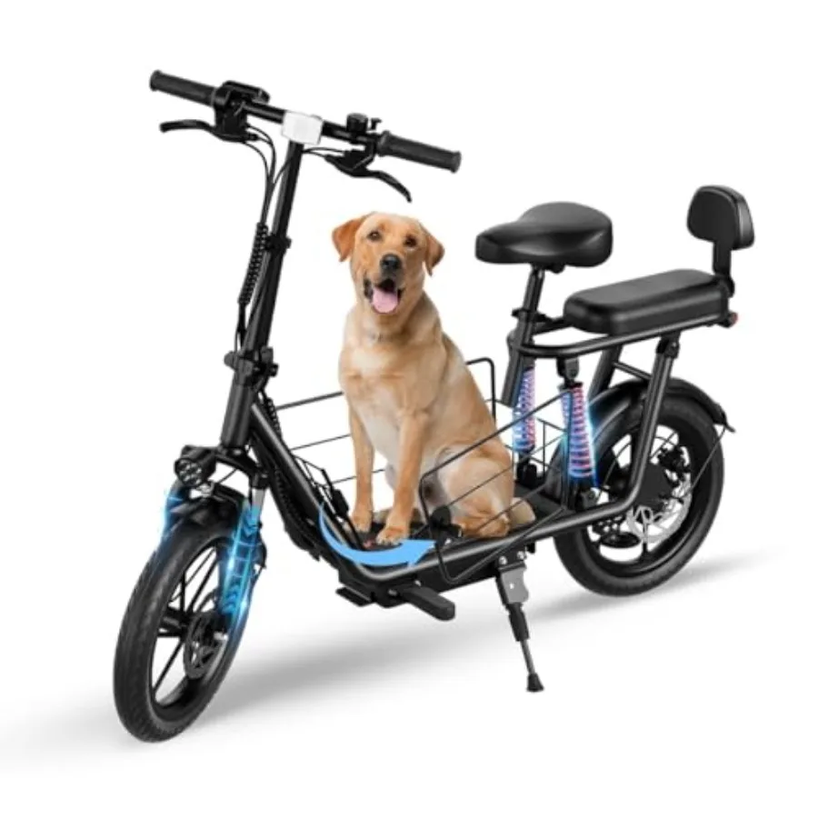 

Electric Scooter for Adults with Seat, 40 Mile Range, 20MPH, 819W Motor, Dual Suspension, Cruise Control, Black Aluminum Alloy