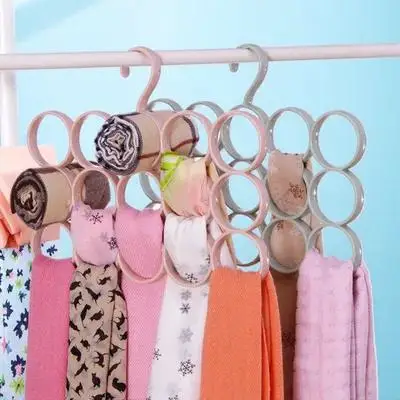 

15 Rings Drying Rack Scarves Organizer Wardrobe Storage Multifunction Ties Shawl Holder