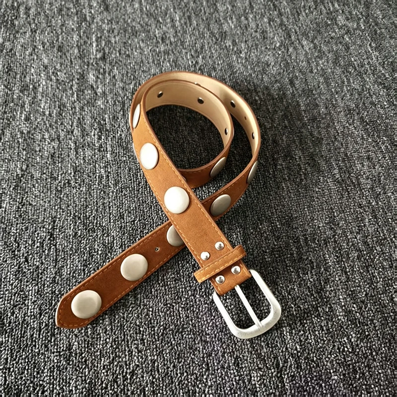 Heavy Industry Rivet Belt Versatile Trendy Cool Retro Rivet Belt Personalized Ins Spicy Girl Belt Women's Accessories 2026