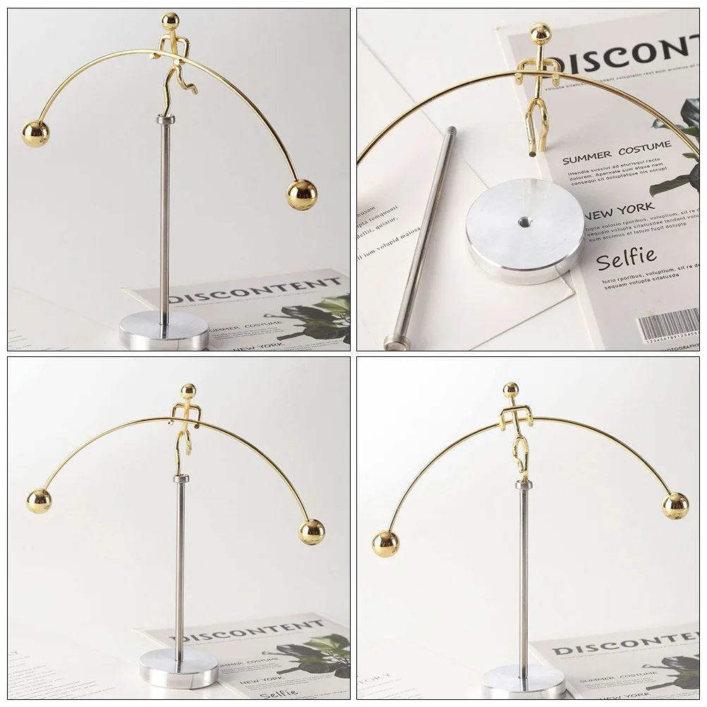 

Tumbler One-Legged Man Iron Craft Balance Ball Weightlifting Desktop Ornament Home Decor Tumbler One-Legged Man